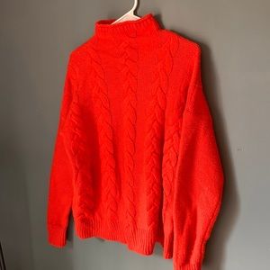NEVER BEEN WORN MADEWELL ORANGE KNIT TURTLENECK